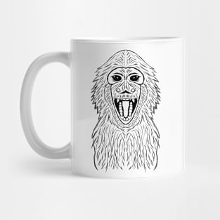 monkey face hand drawing Mug